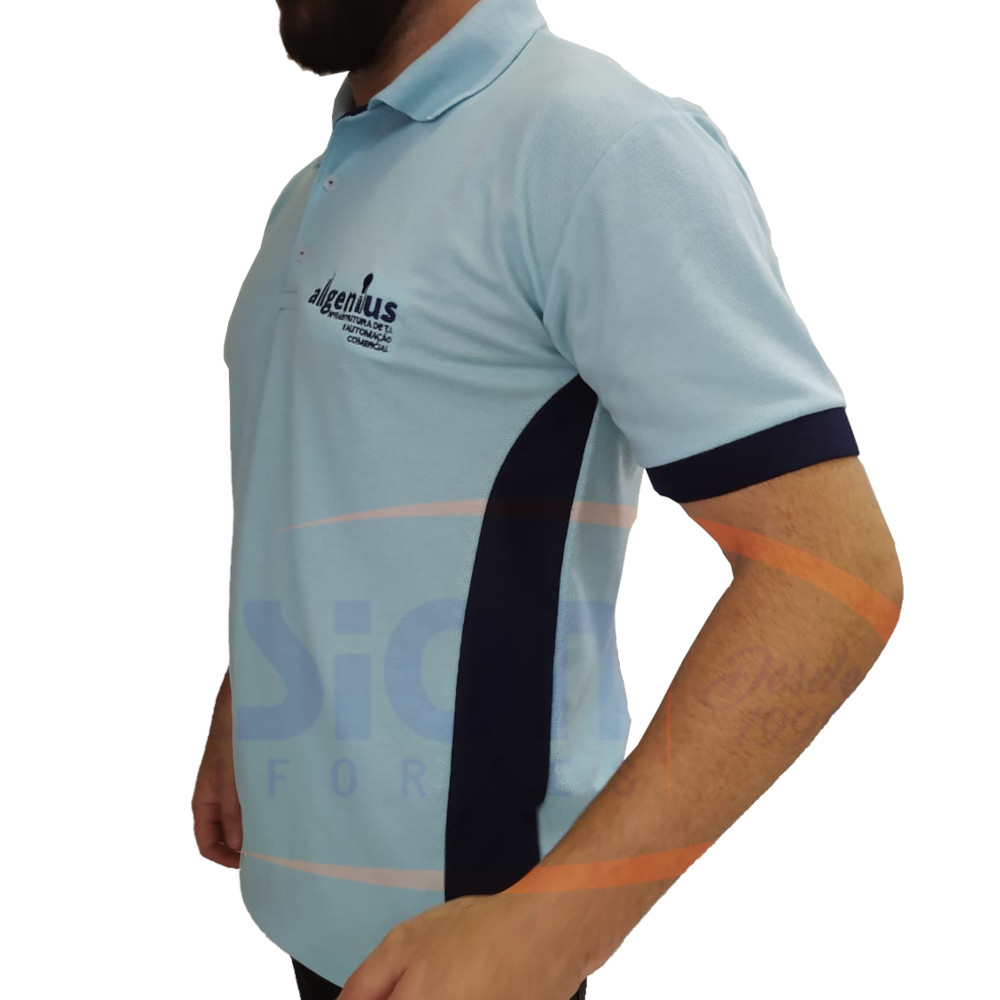 Modelo azul claro do projeto da camisa do pólo para homens imagem
